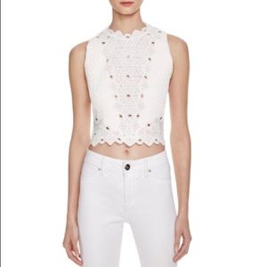 Rebecca Taylor Dia Lace Crop Top Sz 6